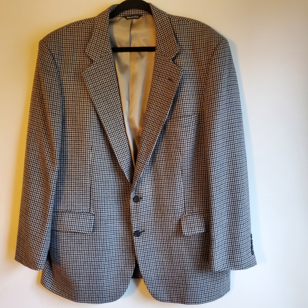REDWOOD & ROSS MEN'S BLAZER GRAY/BLUE TWEED SEE MEASUREMENTS MADE IN USA 🇺🇸